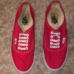 Vans size 9 red low profile sneakers